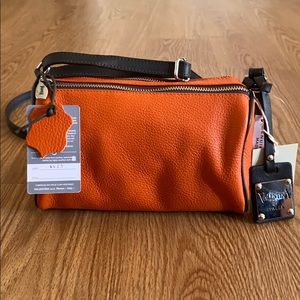Orange Valentina Genuine Leather Shoulder Purse